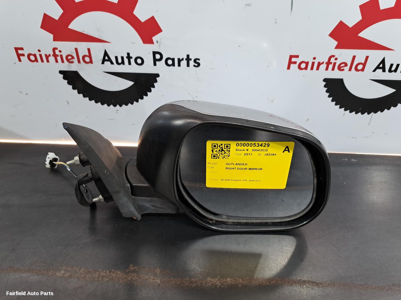 2009-2012 Mitsubishi Outlander Right Door Mirror