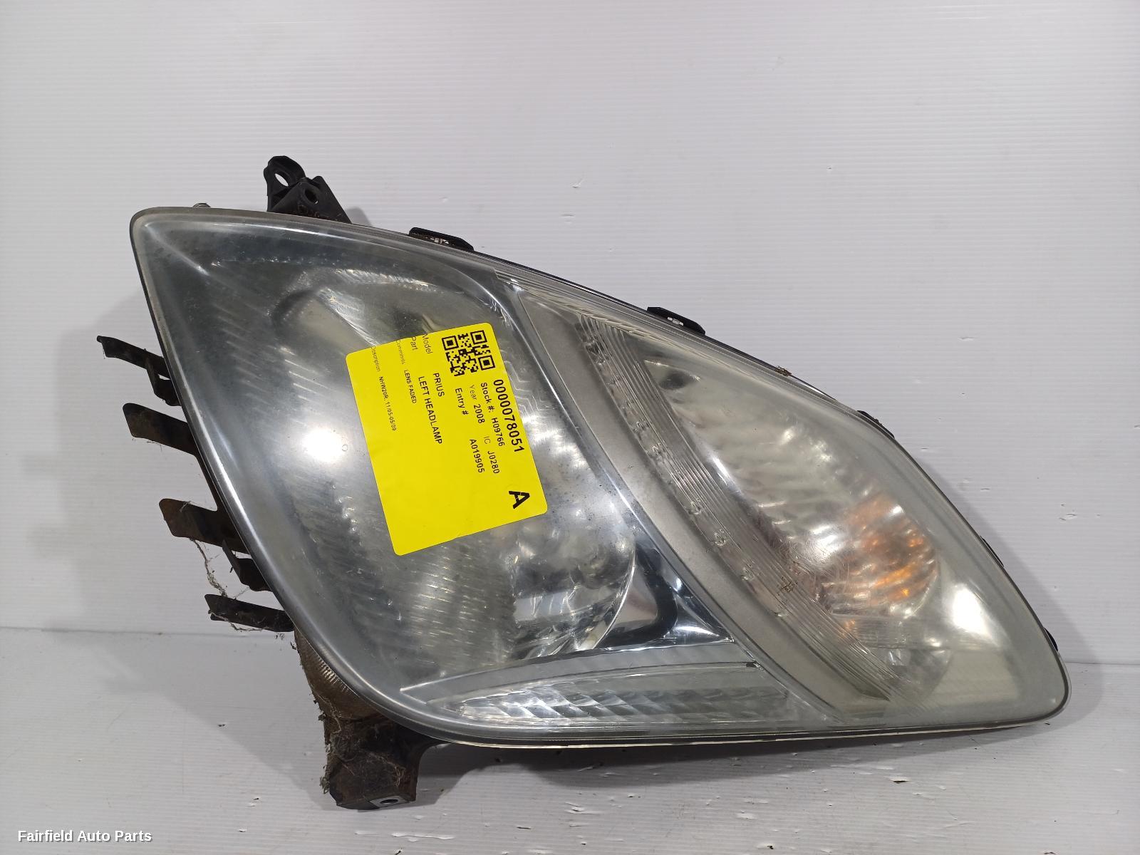 2005-2009 Toyota Prius Left Headlamp