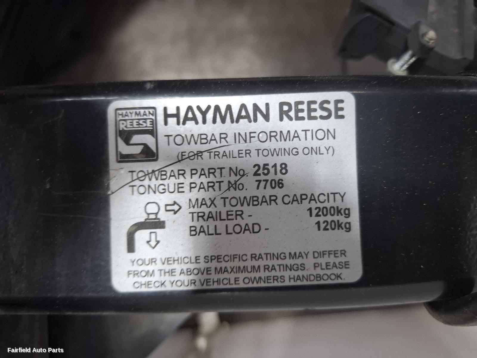 2006-2013 Holden Commodore Towbar