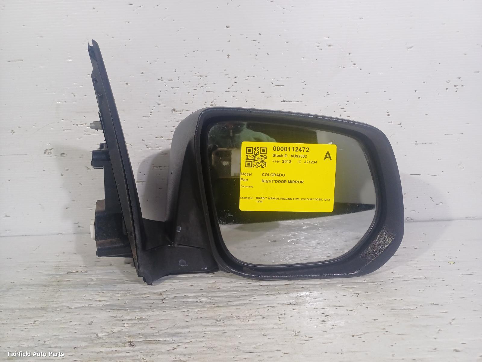 2012-2020 Holden Colorado Right Door Mirror