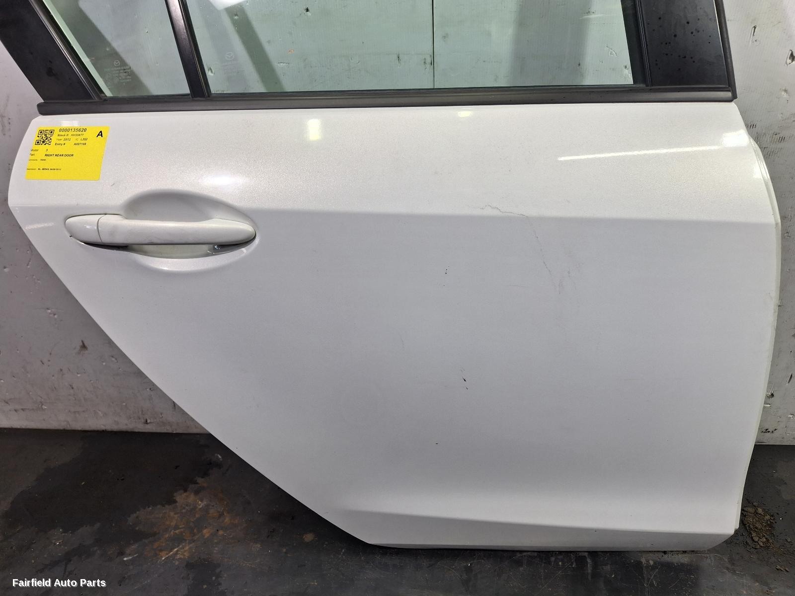 2009-2013 Mazda 3 Right Rear Door Sliding