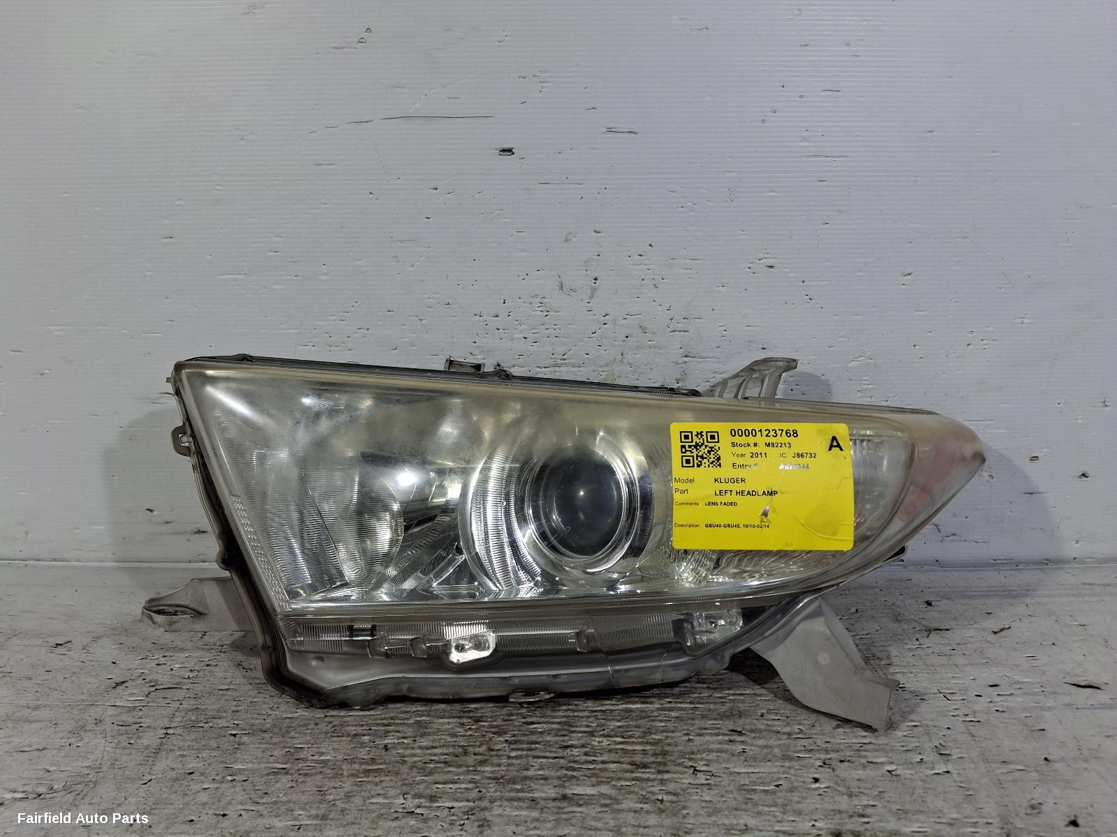 2010-2014 Toyota Kluger Left Headlamp