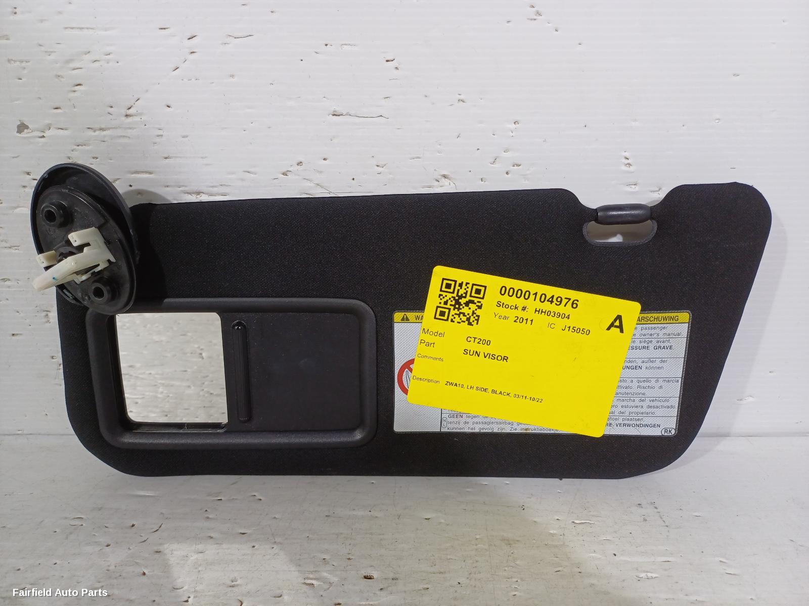 2011-2022 Lexus Ct200h Sunvisor