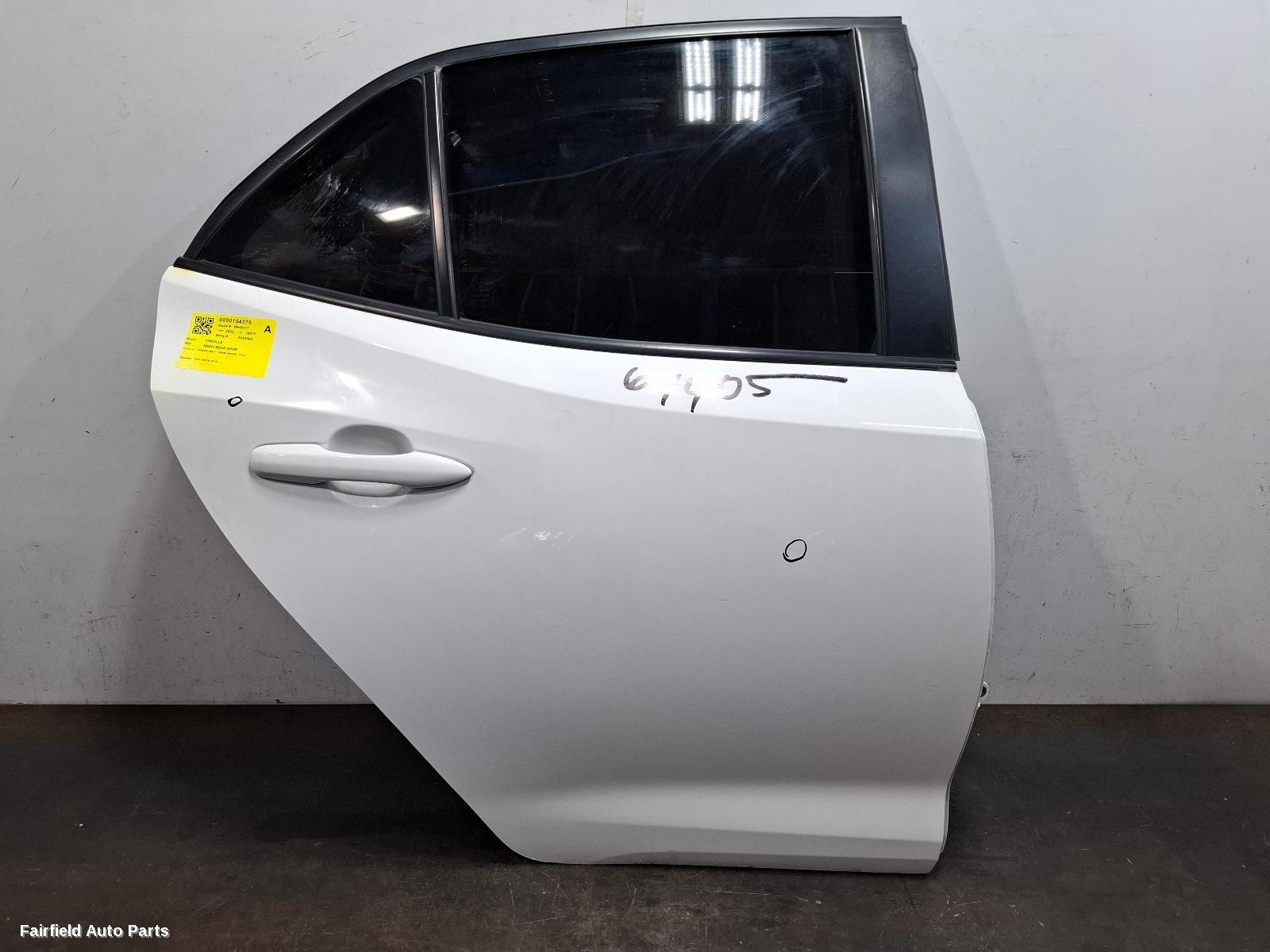 2022 Toyota Corolla Right Rear Door Sliding