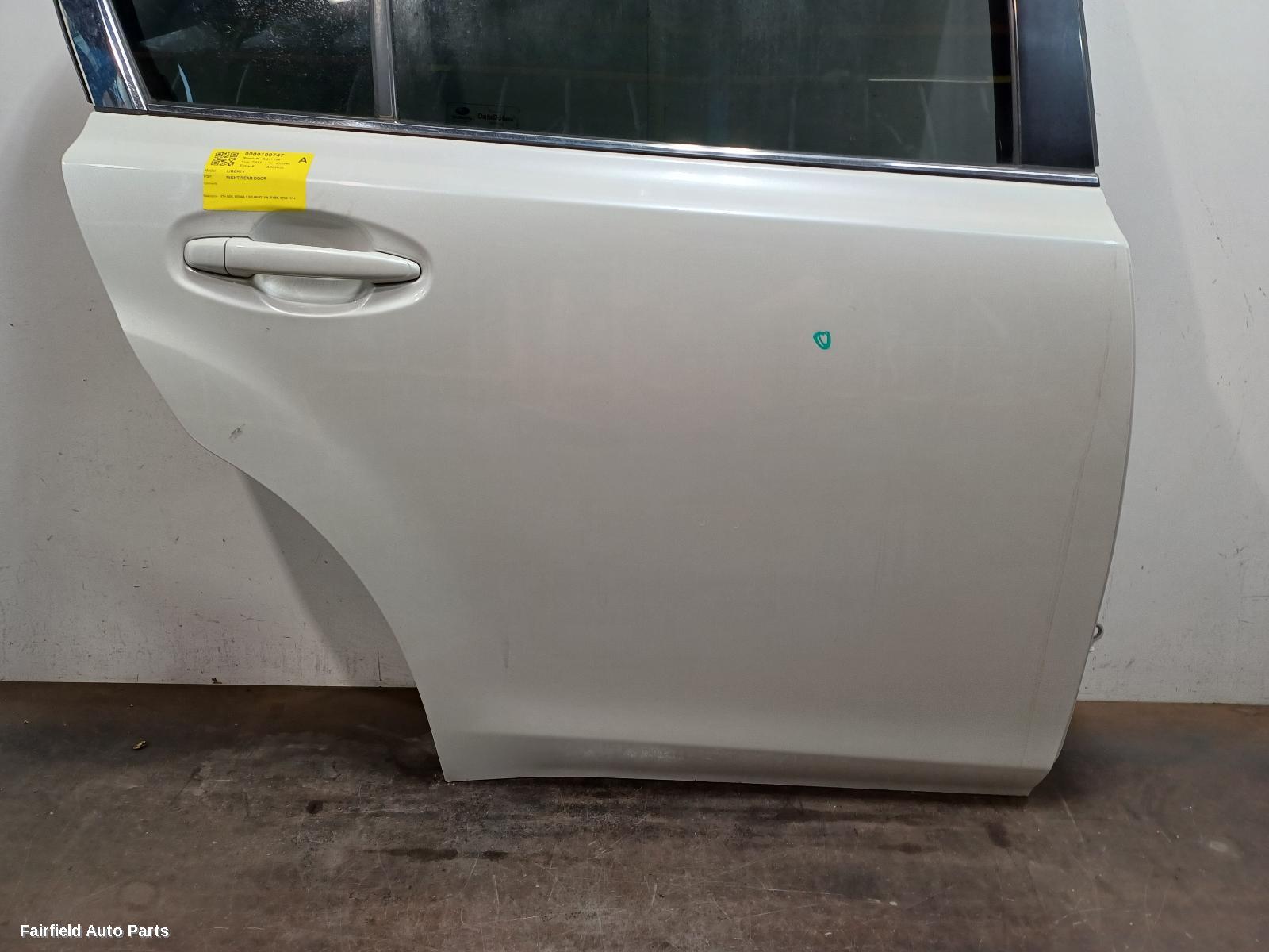 2009-2014 Subaru Liberty Right Rear Door Sliding