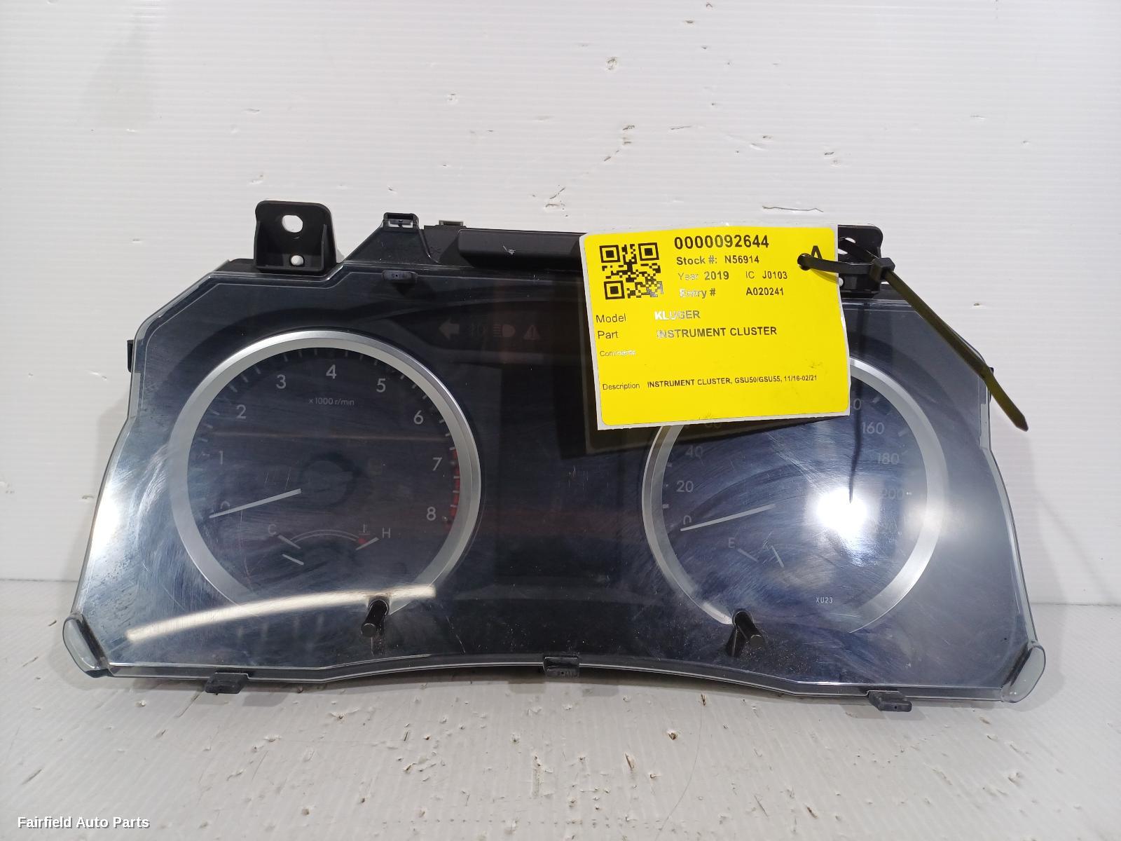 2016-2021 Toyota Kluger Instrument Cluster