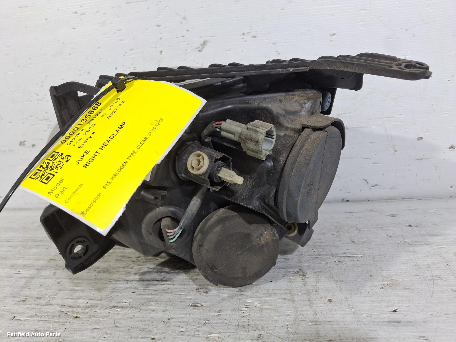 2015-2019 Nissan Juke Right Headlamp