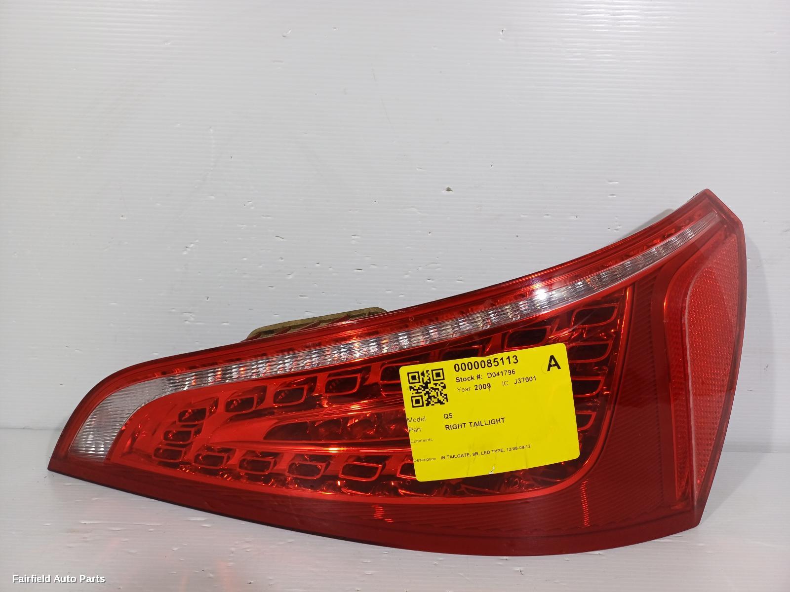 2008-2012 Audi Q5 Right Taillight
