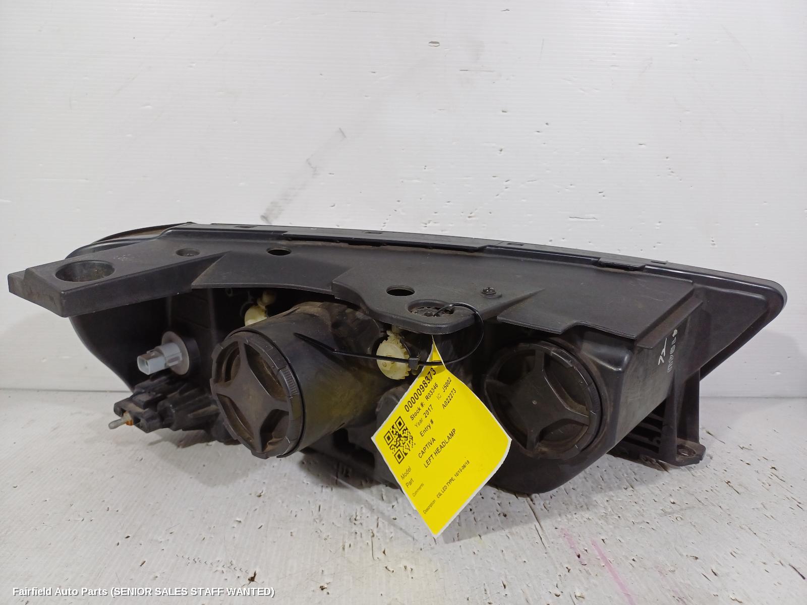 2017 Holden Captiva Left Headlamp