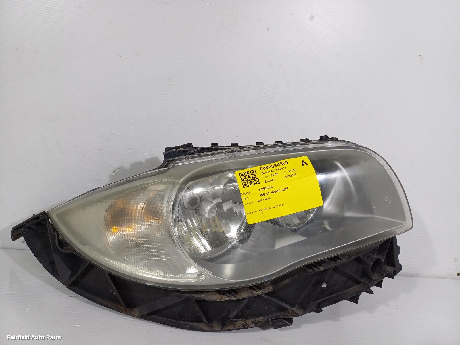 2004-2007 Bmw 1 Series Right Headlamp