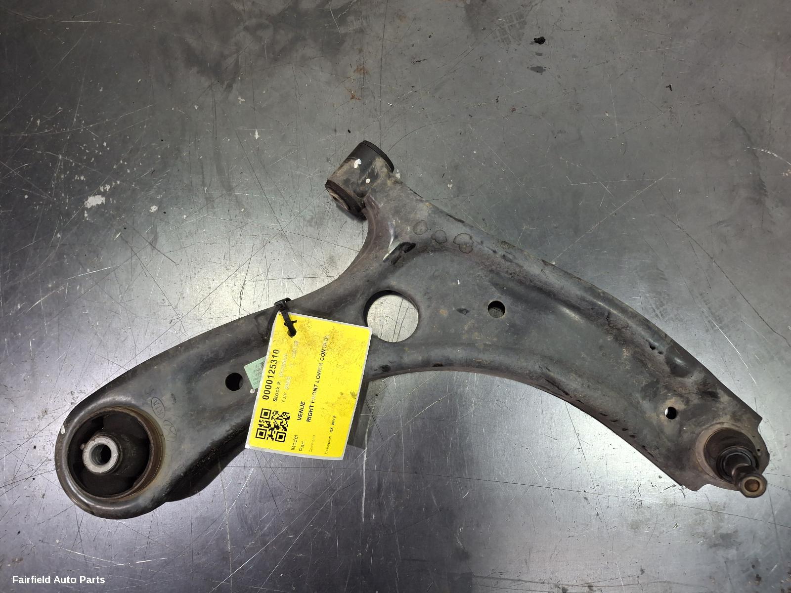 2019-2026 Hyundai Venue Right Front Lower Control Arm