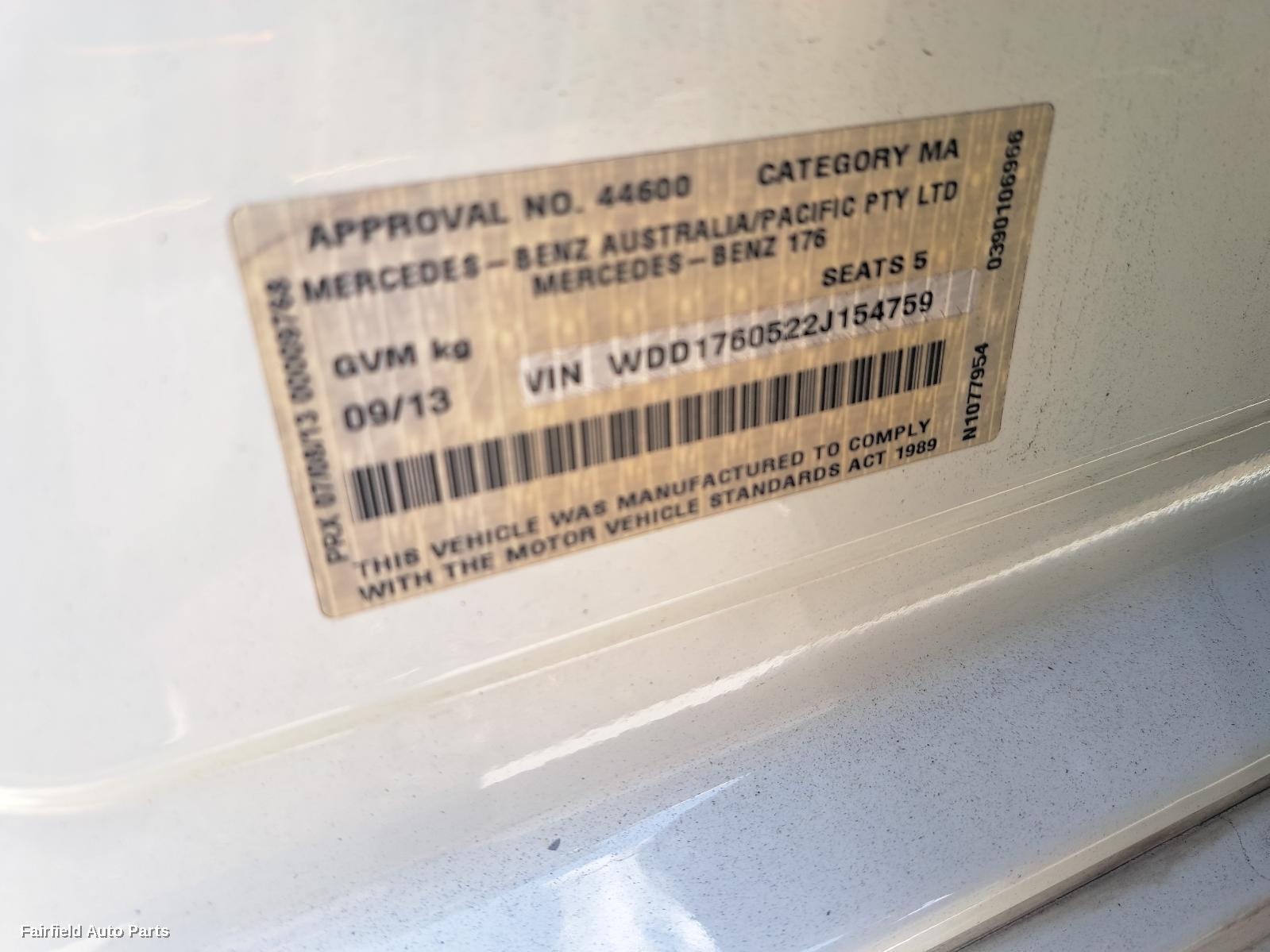 2013-2018 Mercedes A Class Right Front Door