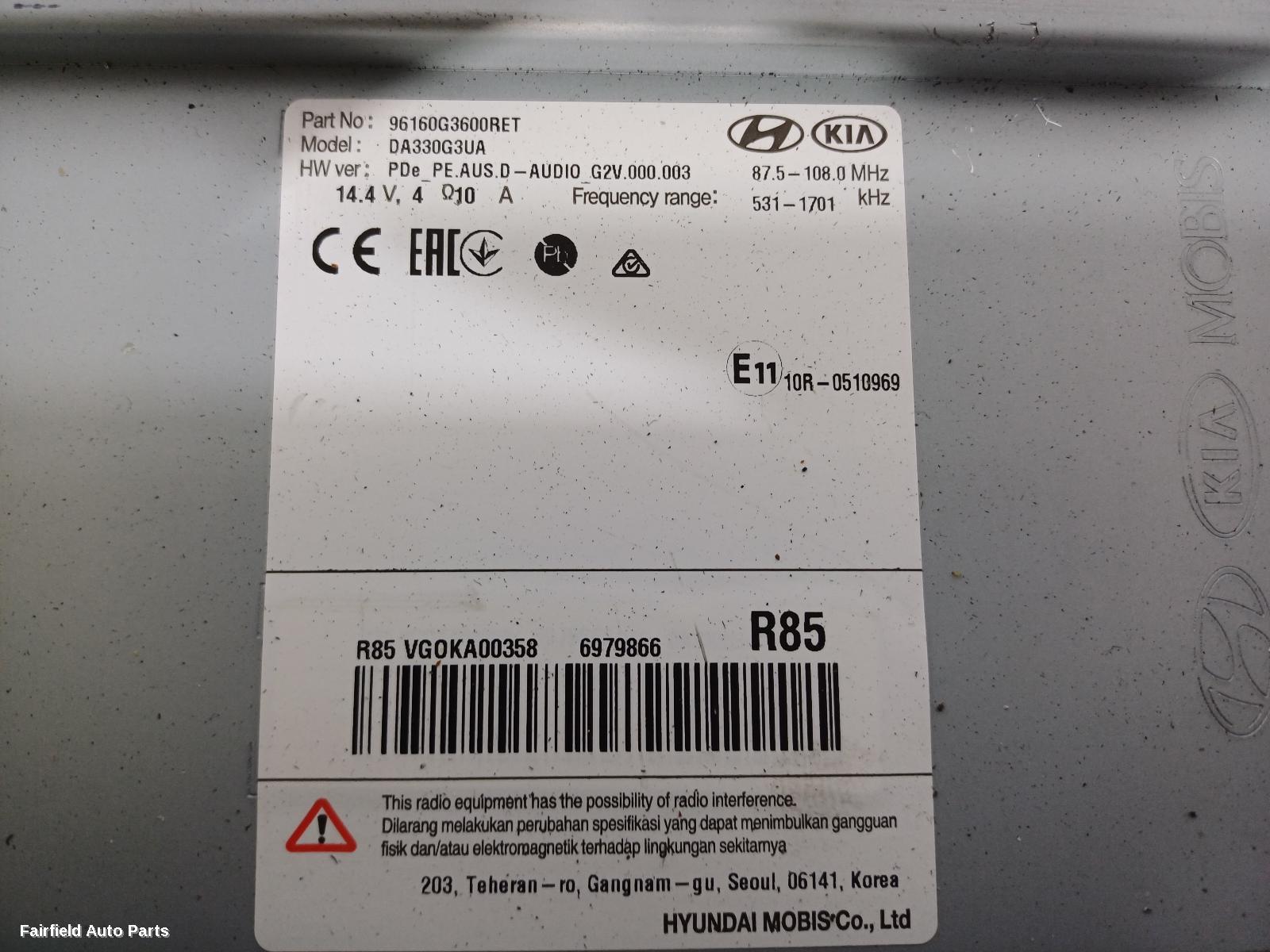 2020-2023 Hyundai I30 Radio Cd Dvd Sat Tv