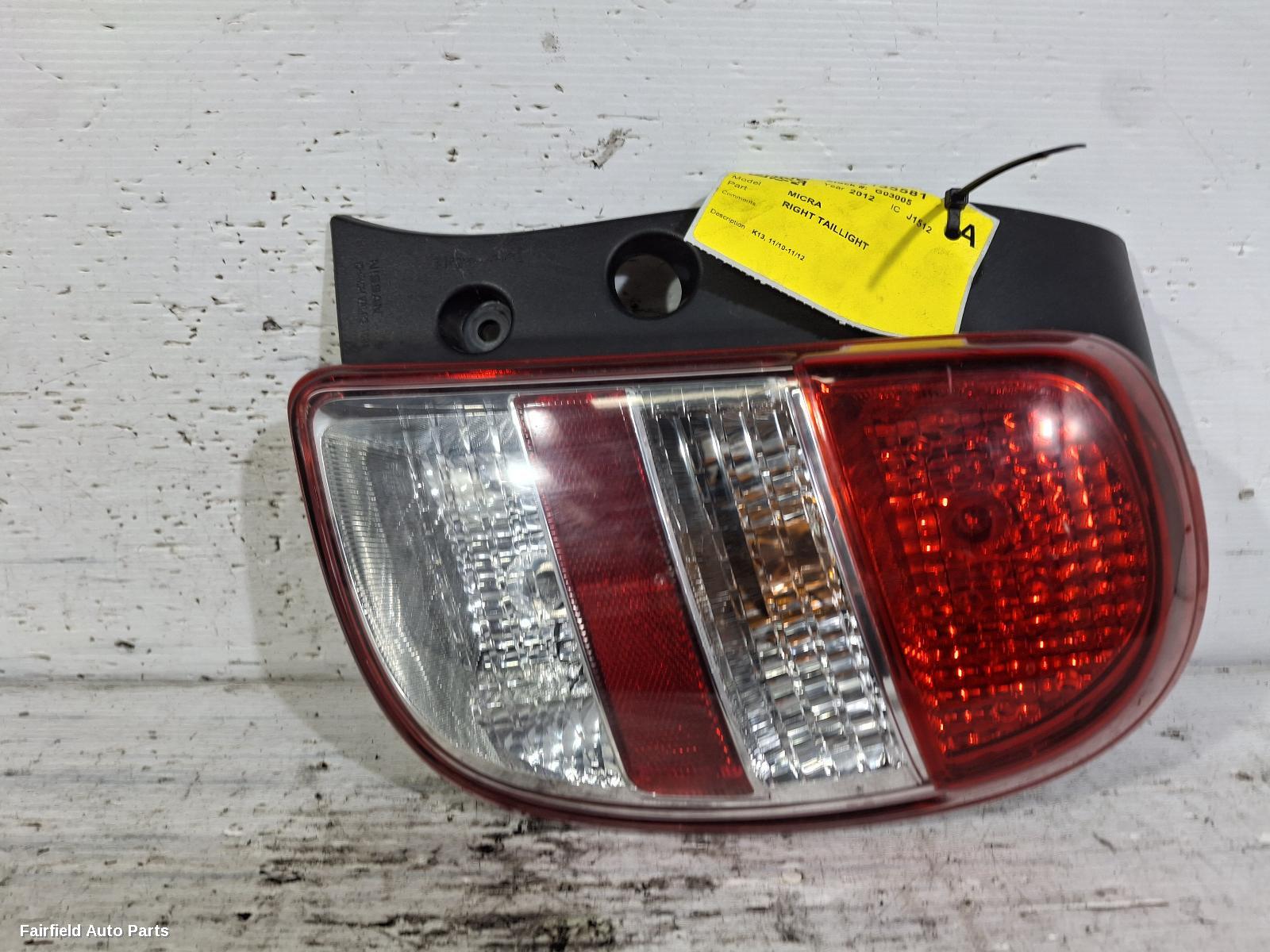 2010-2012 Nissan Micra Right Taillight