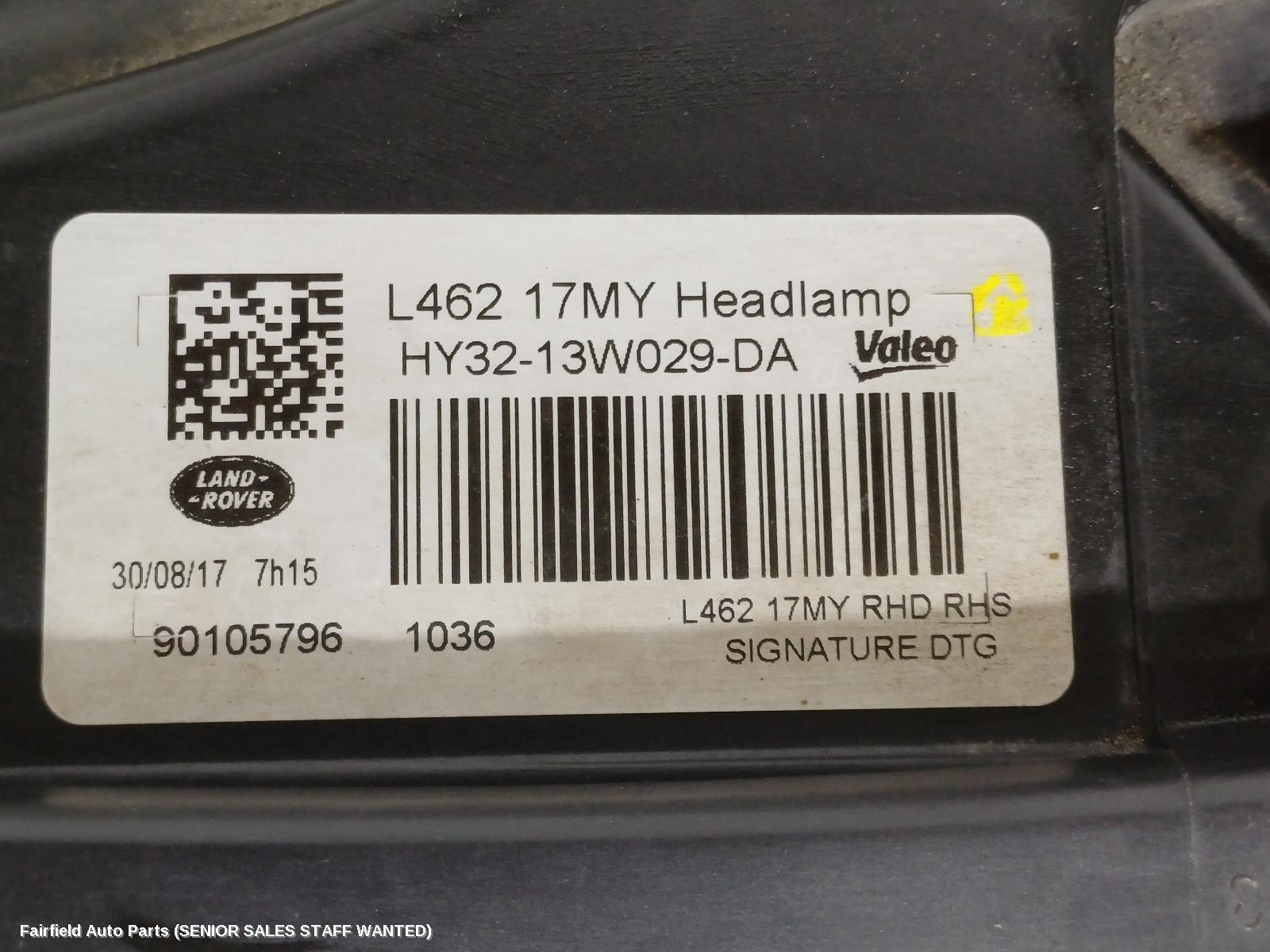 2017 Land Rover Discovery Right Headlamp