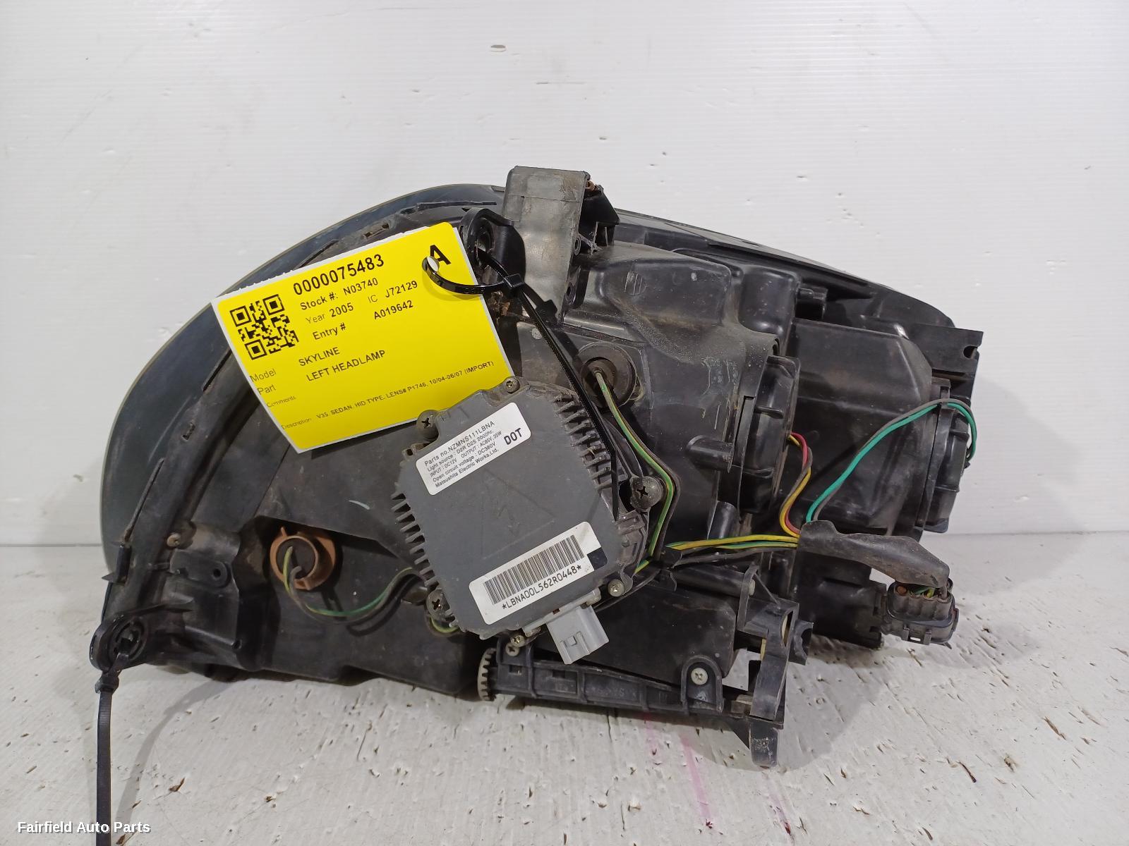 2004-2007 Nissan Skyline Left Headlamp