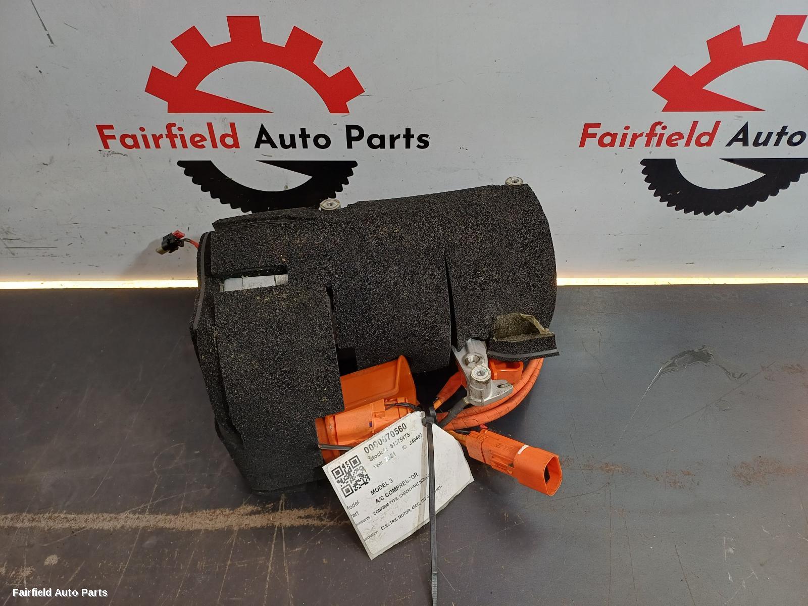 2021-2023 Tesla Model 3 A C Compressor