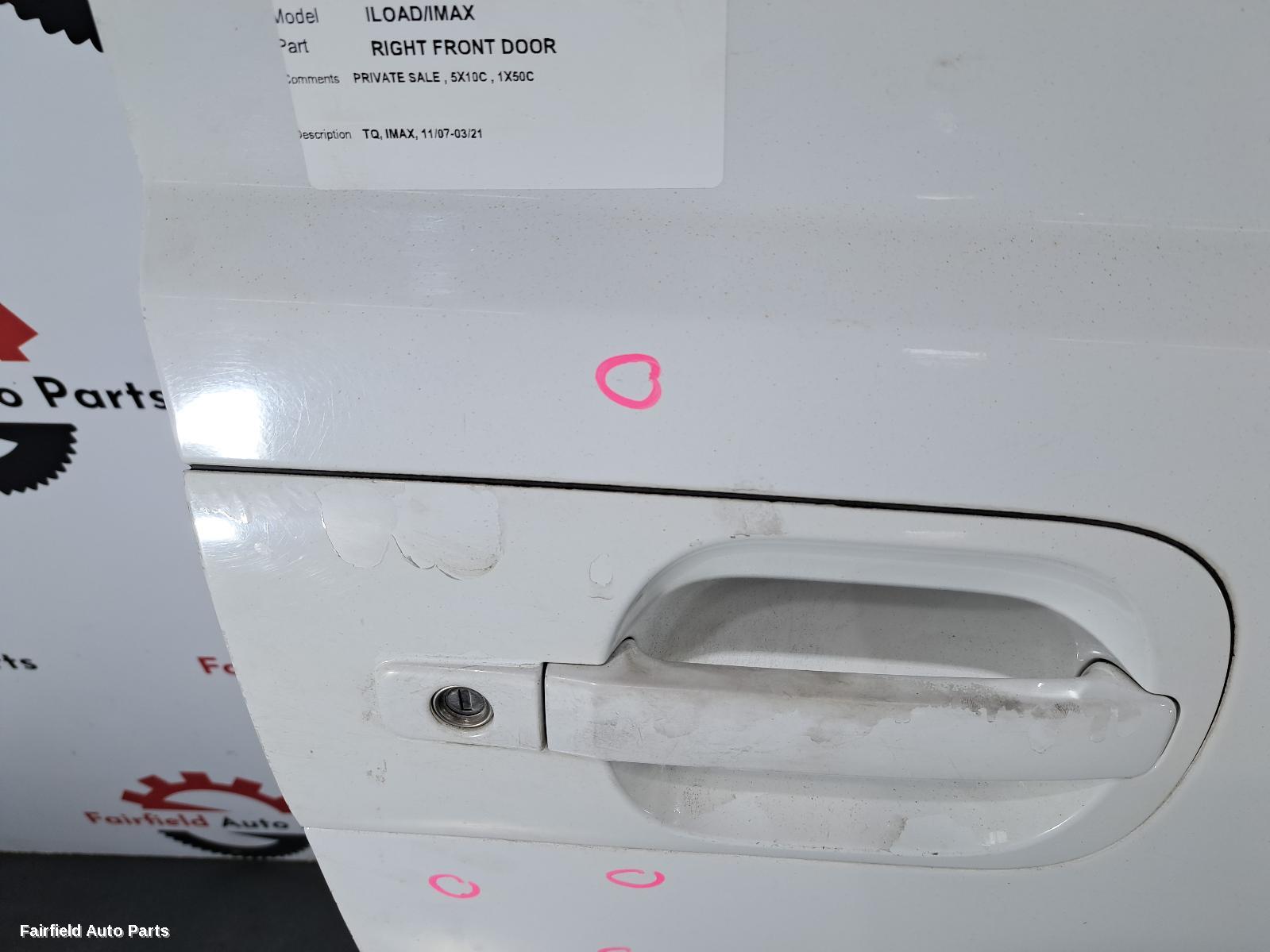 2007-2021 Hyundai Iload/imax Right Front Door