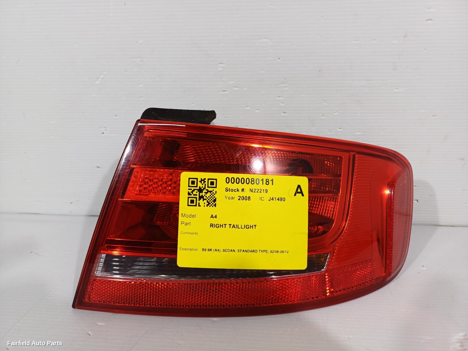 2008-2012 Audi A4 Right Taillight