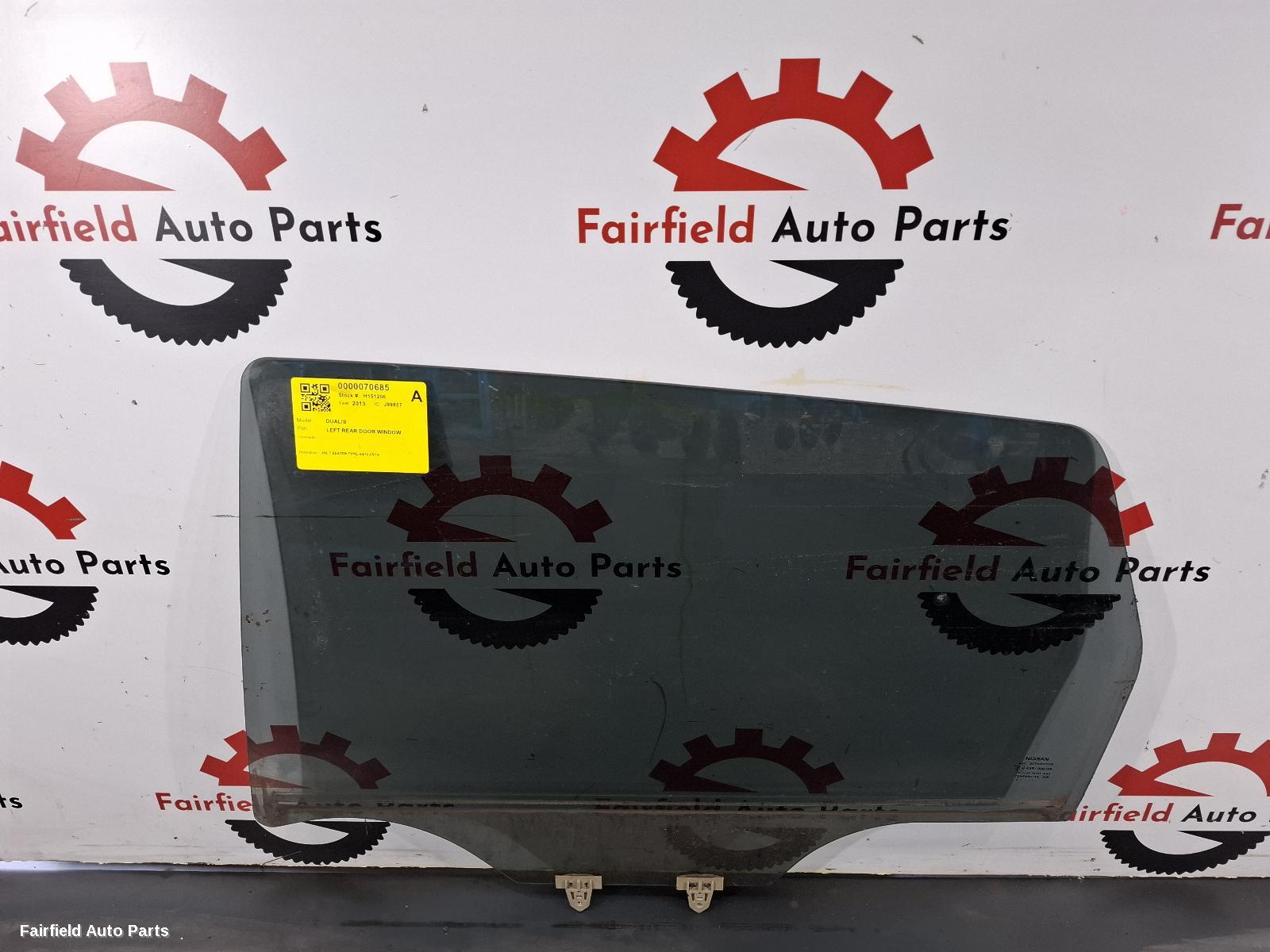 2010-2014 Nissan Dualis Left Rear Door Window
