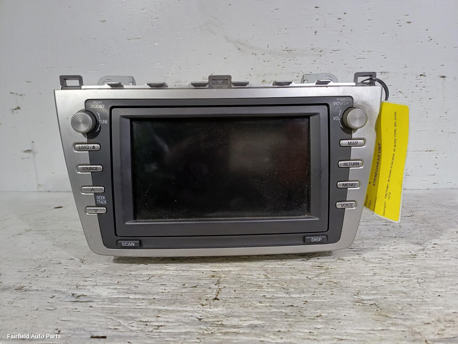 2008-2012 Mazda 6 Radio Cd Dvd Sat Tv