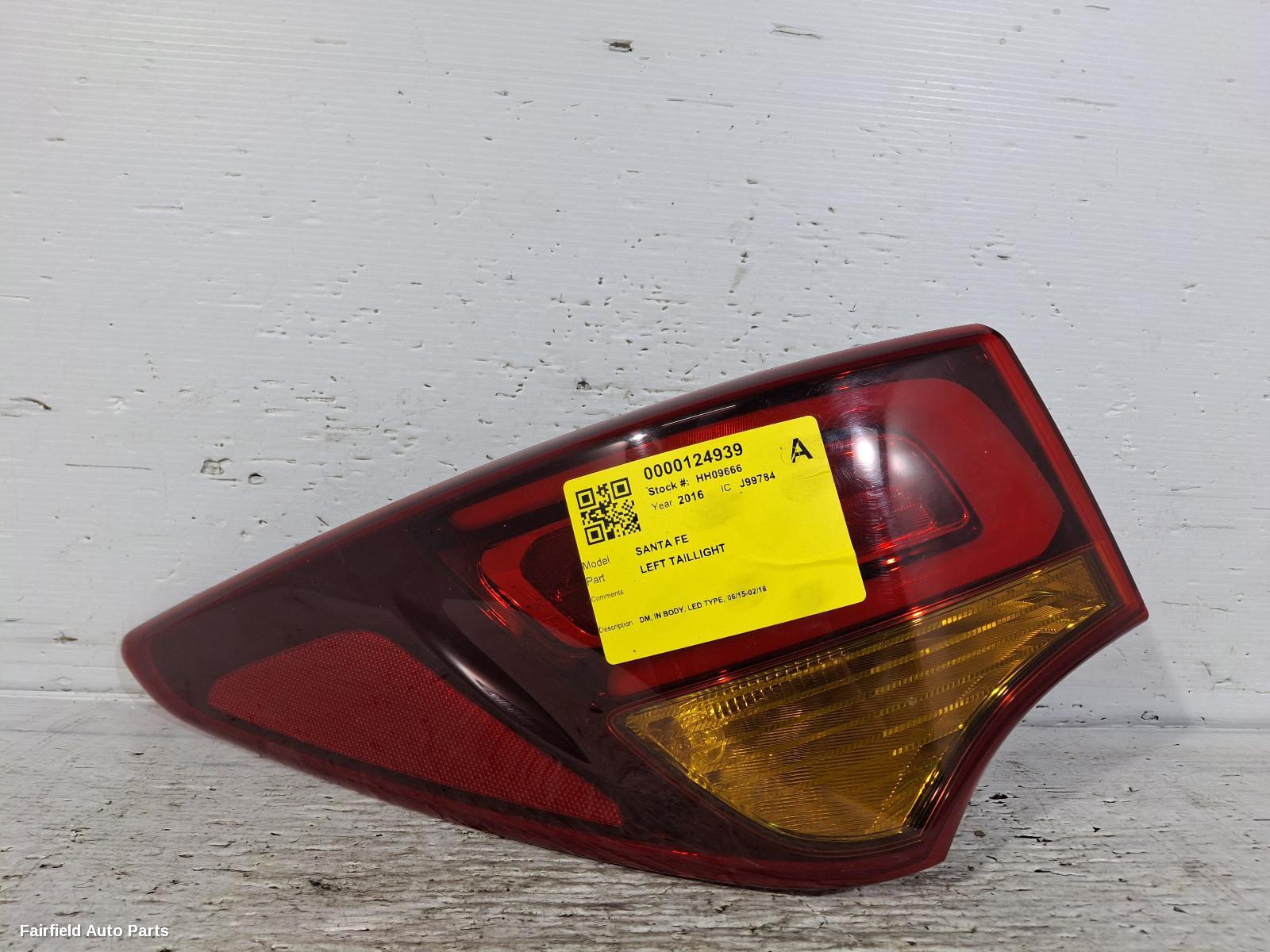 2015-2018 Hyundai Santa Fe Left Taillight