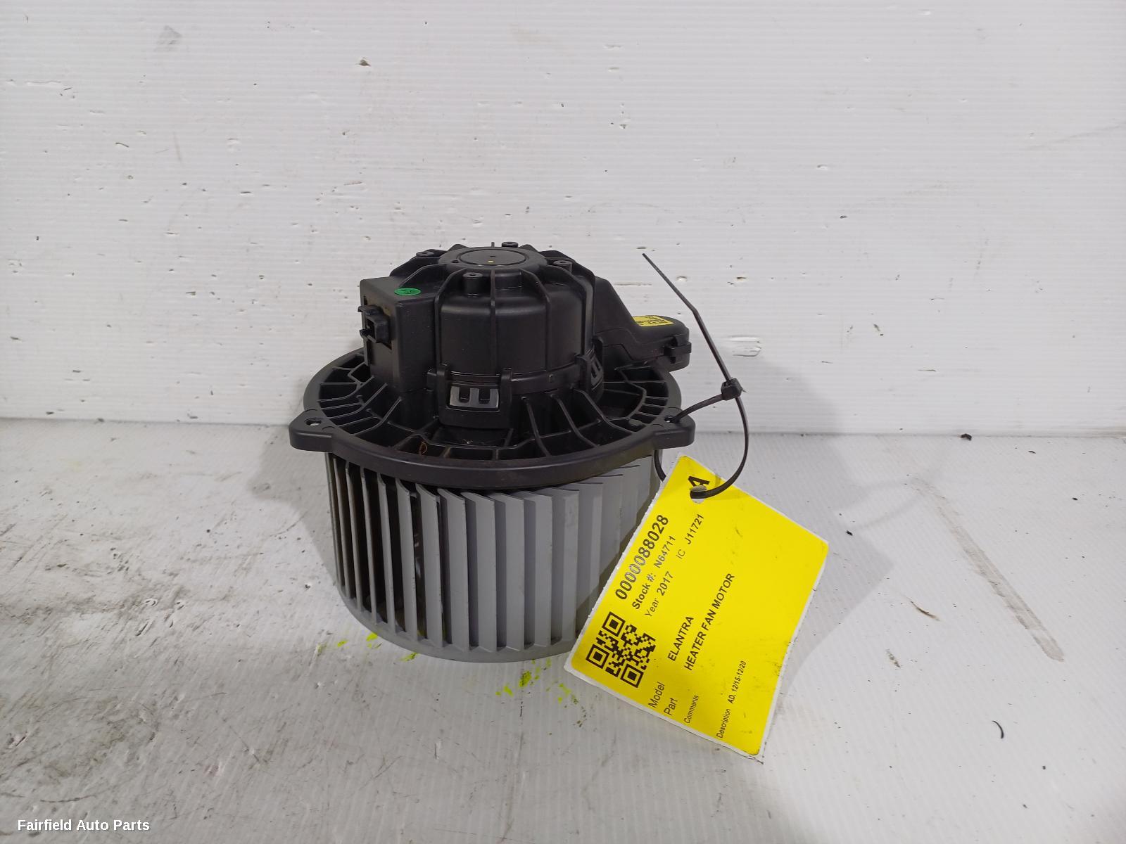 2015-2020 Hyundai Elantra Heater Fan Motor