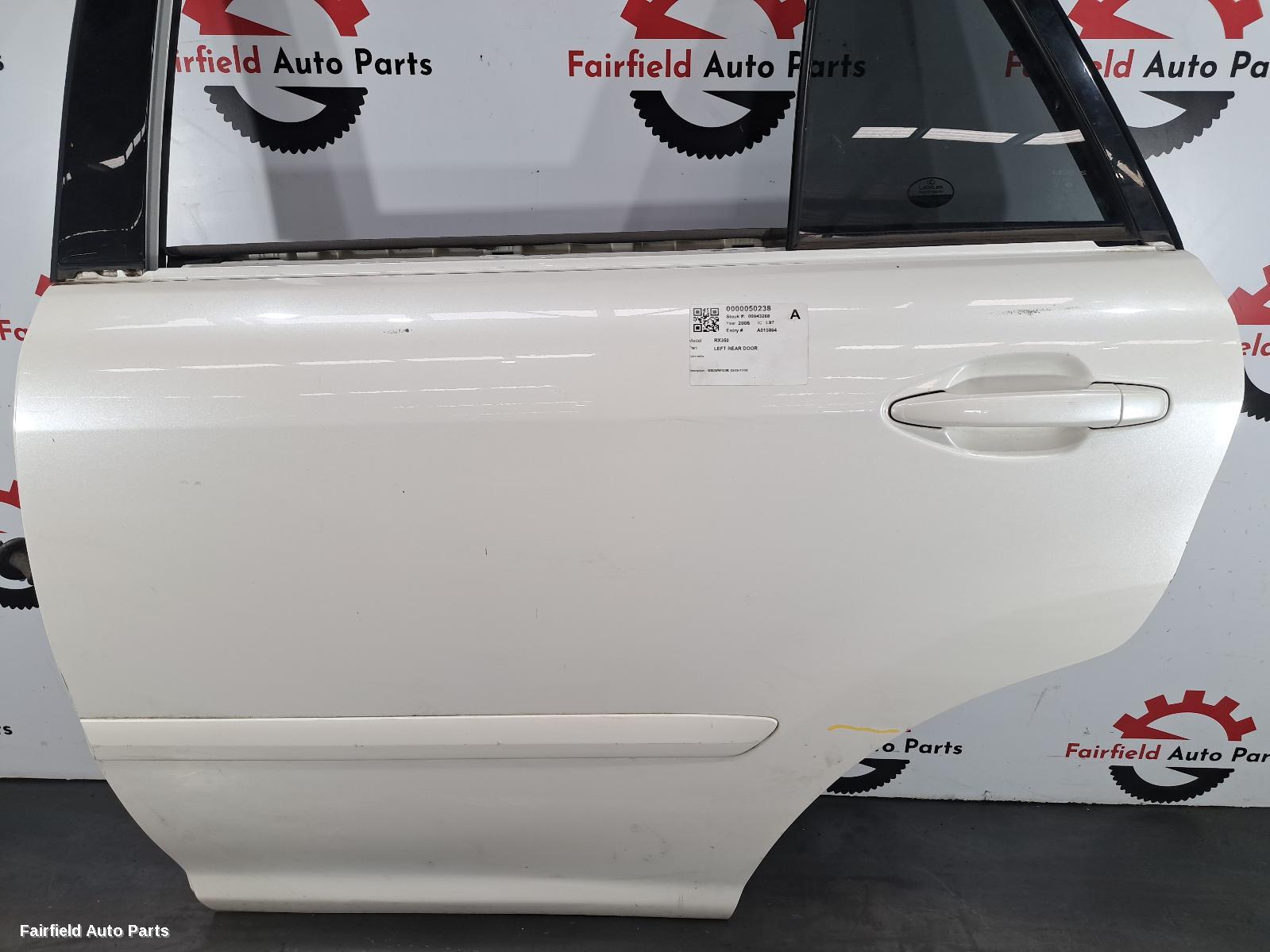 2006-2008 Lexus Rx Series Left Rear Door Sliding