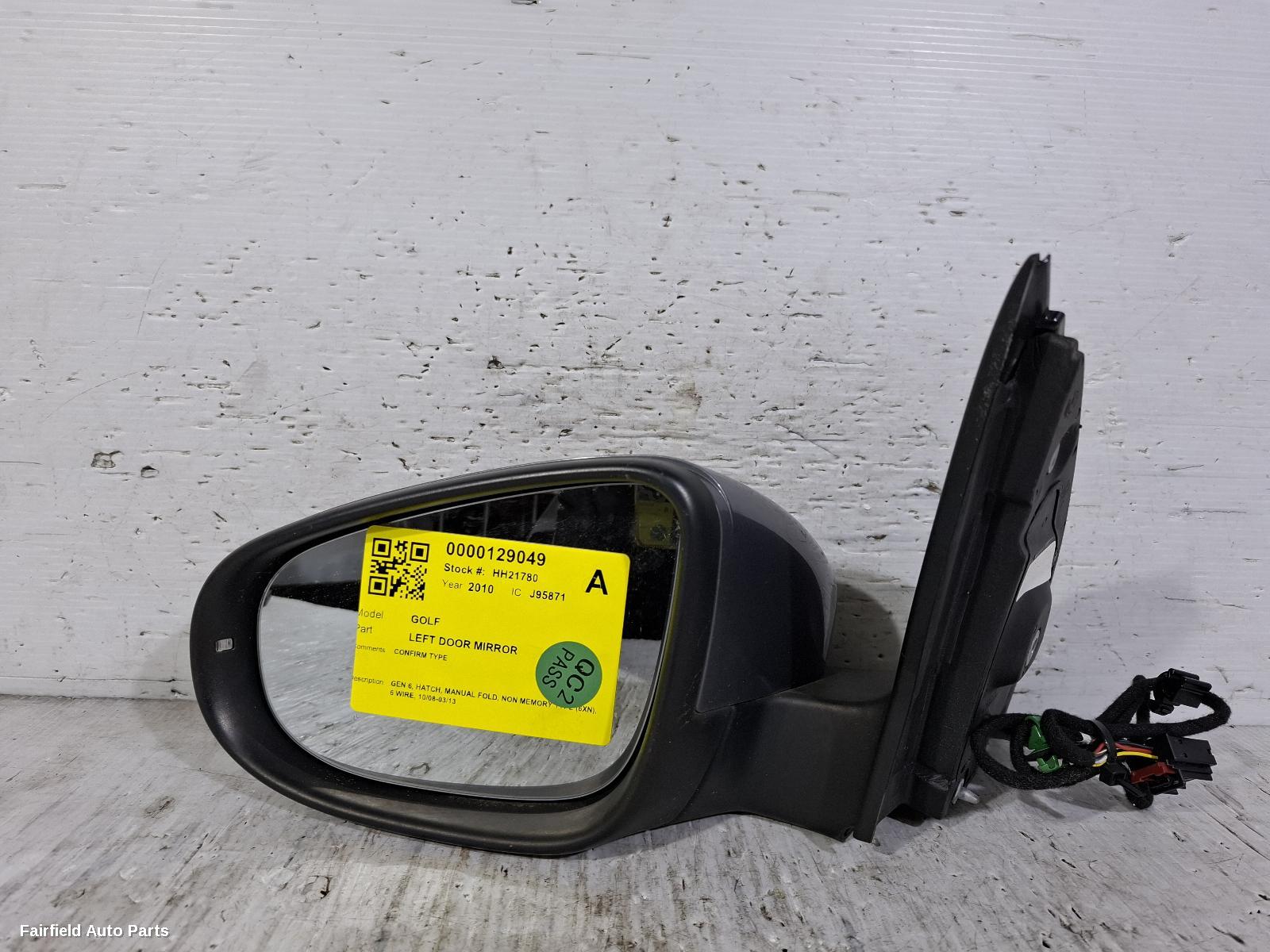 2008-2013 Volkswagen Golf Left Door Mirror