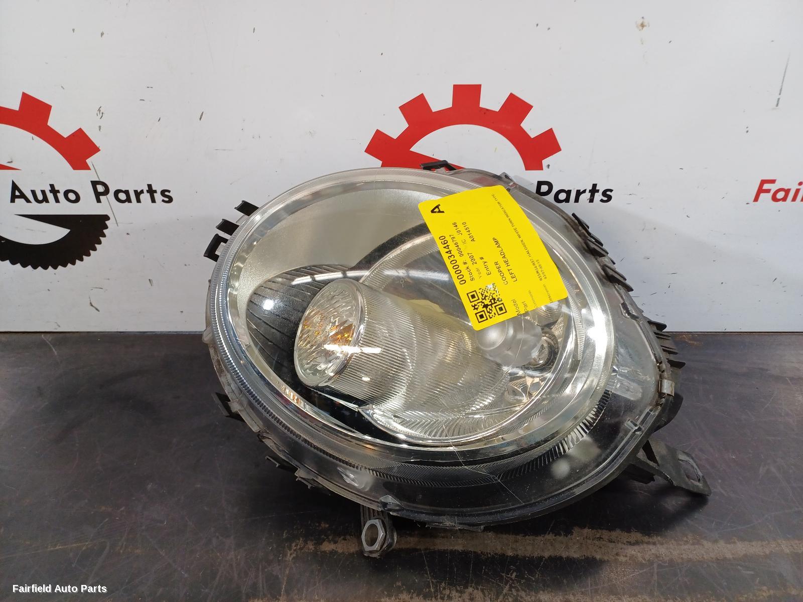 2007 Mini Cooper Left Headlamp