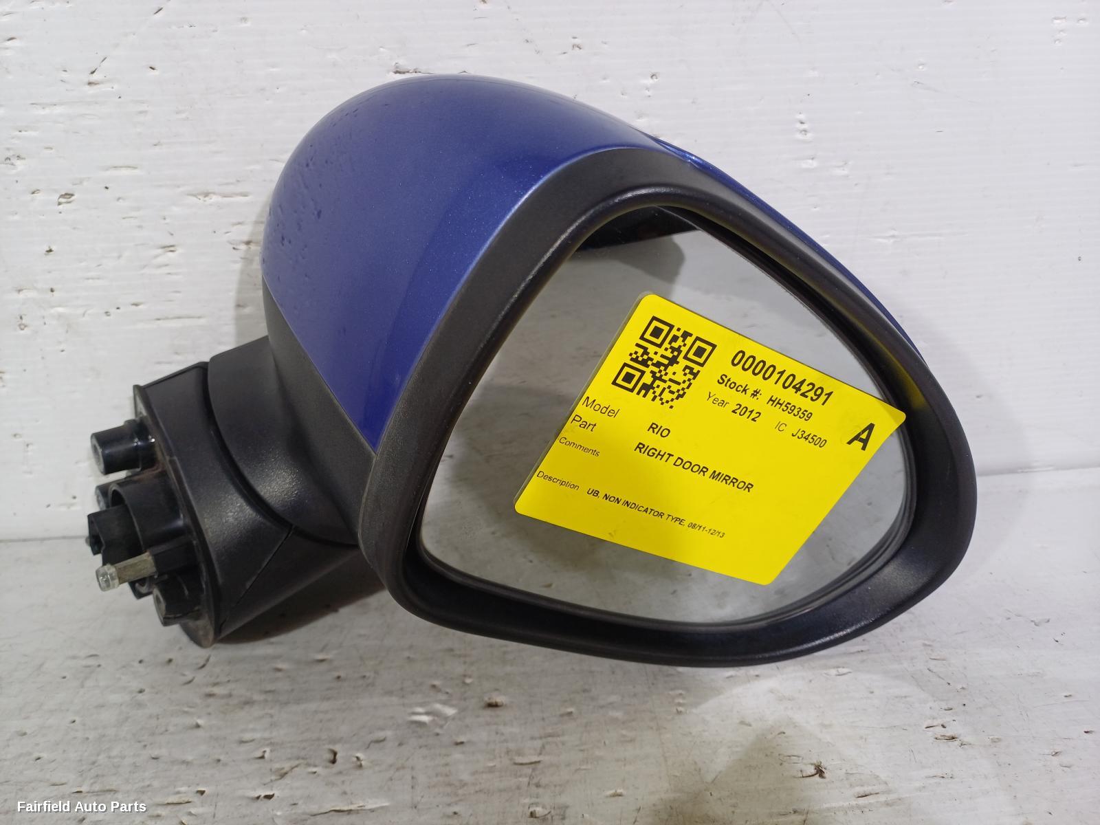 2012 Kia Rio Right Door Mirror