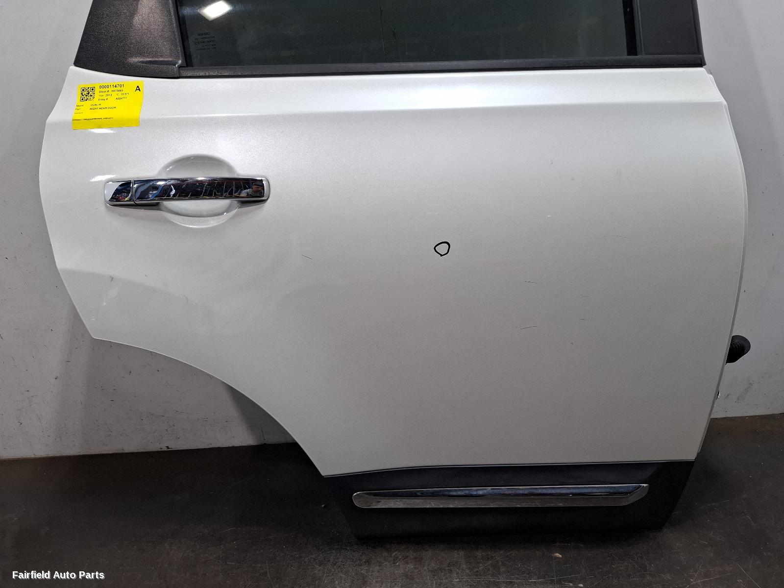 2007-2014 Nissan Dualis Right Rear Door Sliding