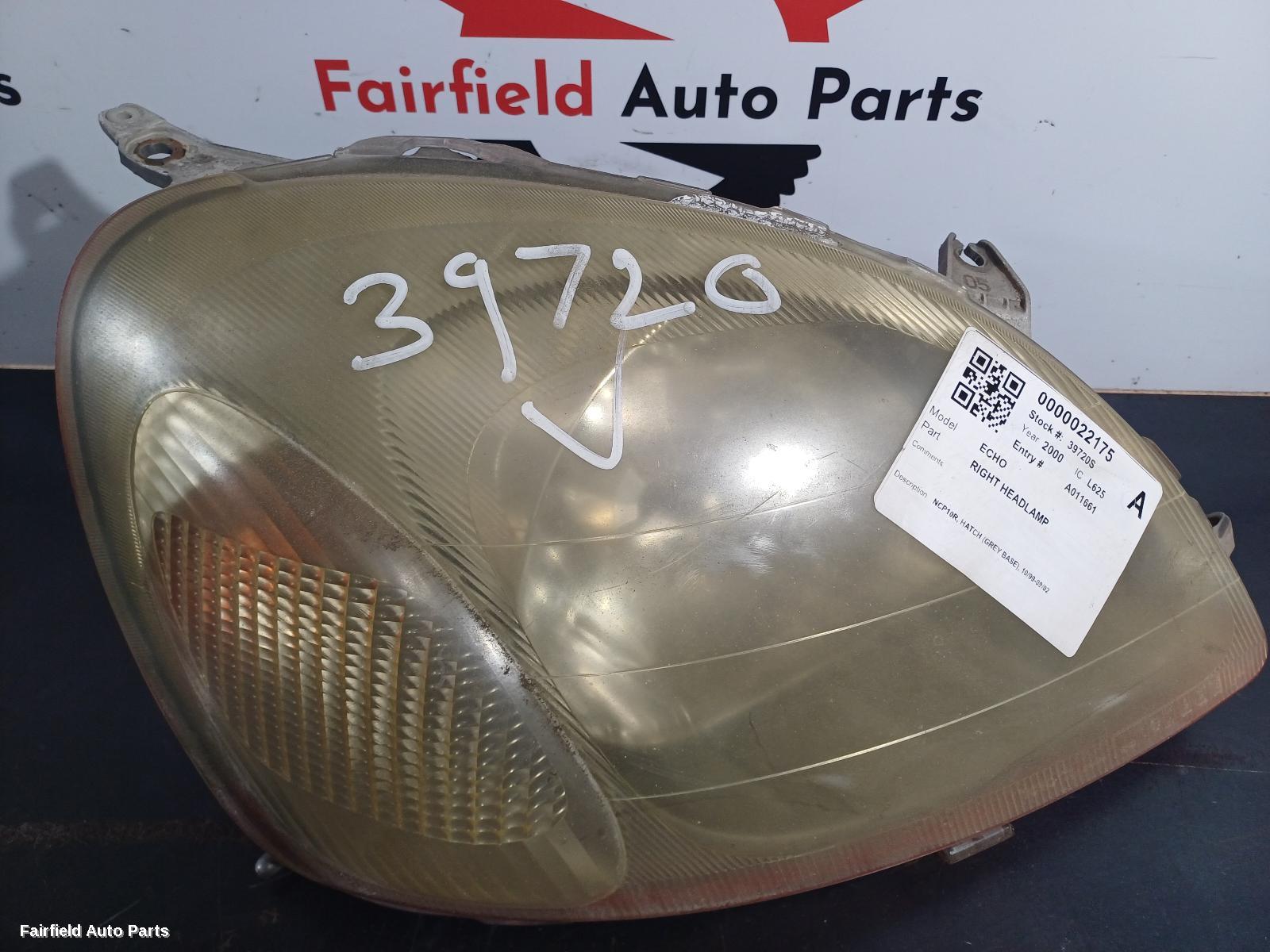 2000 Toyota Echo Right Headlamp