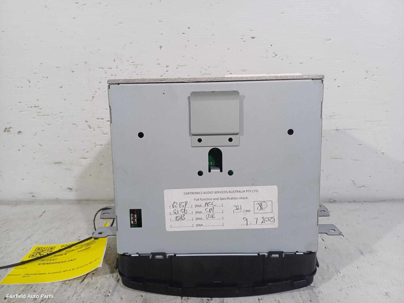 2011-2015 Hyundai Accent Radio Cd Dvd Sat Tv