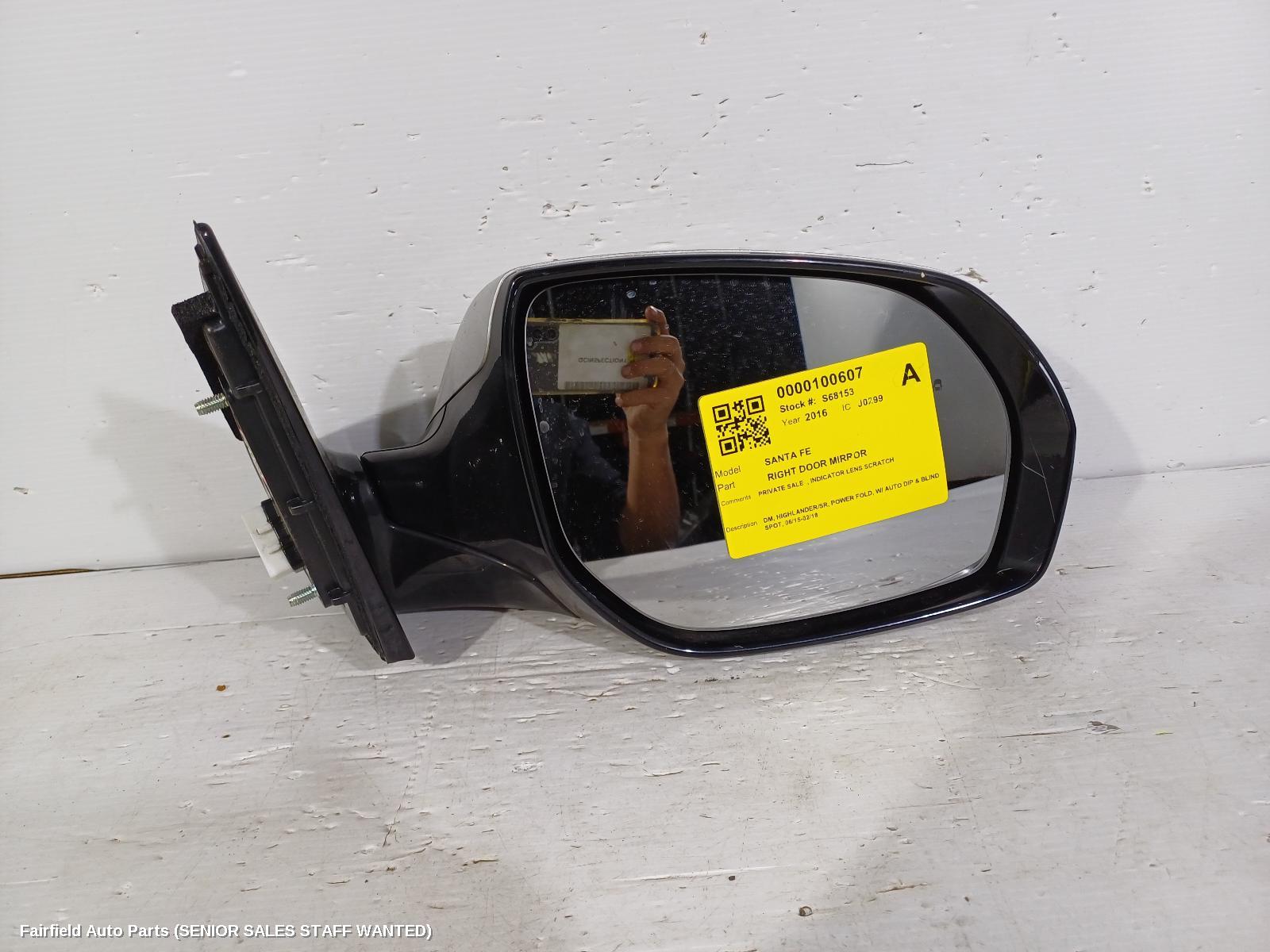 2016 Hyundai Santa Fe Right Door Mirror