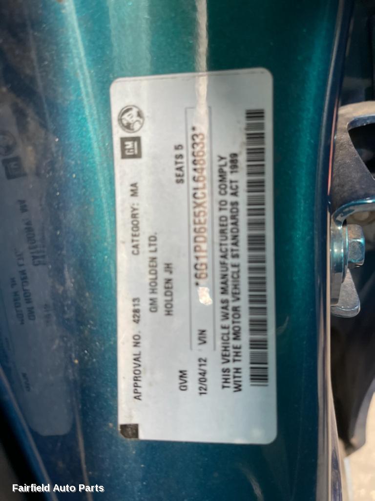 2012 Holden Cruze Left Rear Door Sliding