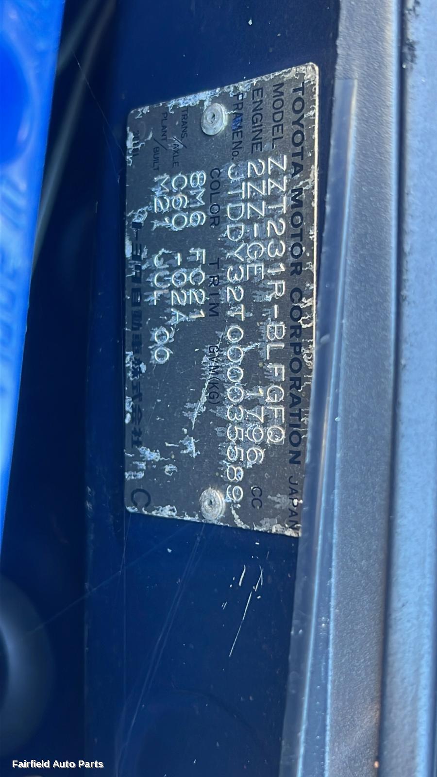 2000 Toyota Celica Left Taillight