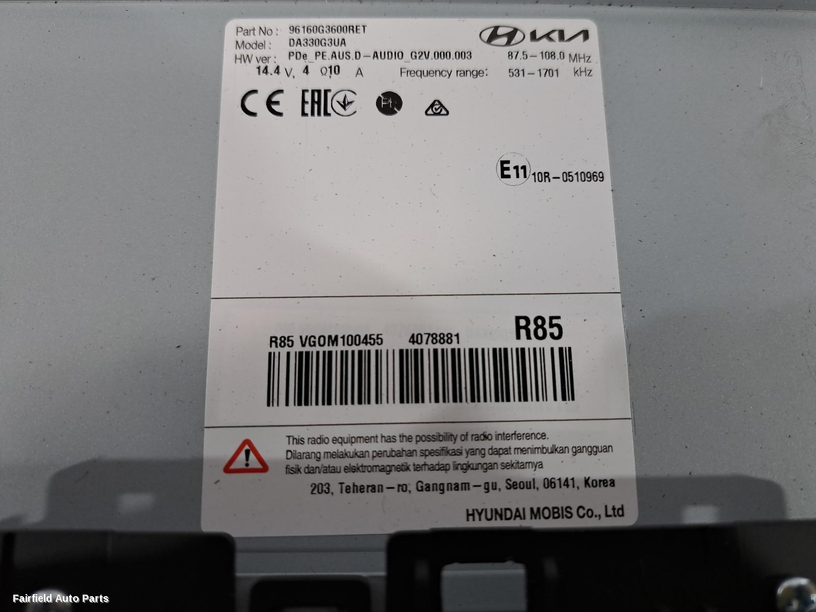 2020-2023 Hyundai I30 Radio Cd Dvd Sat Tv