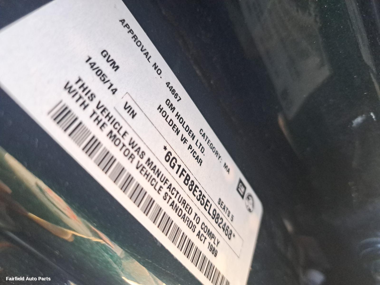 2014 Holden Commodore Front Seat