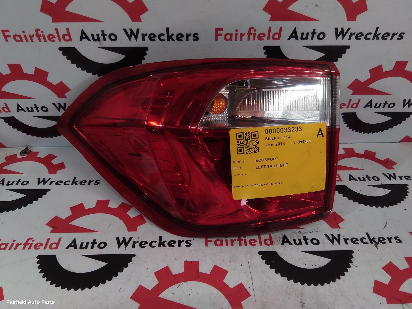 2014 Ford Ecosport Left Taillight
