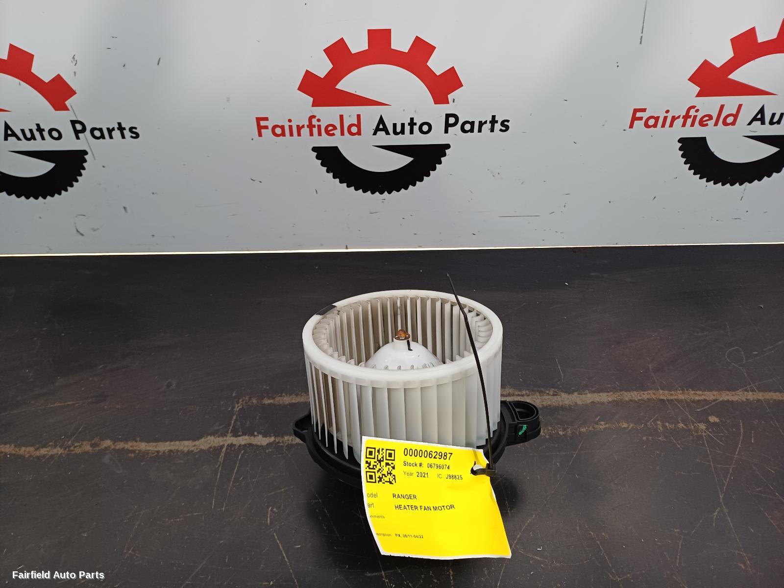 2011-2022 Ford Ranger Heater Fan Motor
