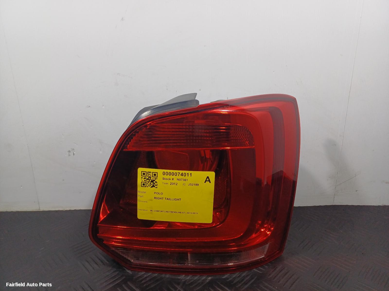2010-2014 Volkswagen Polo Right Taillight