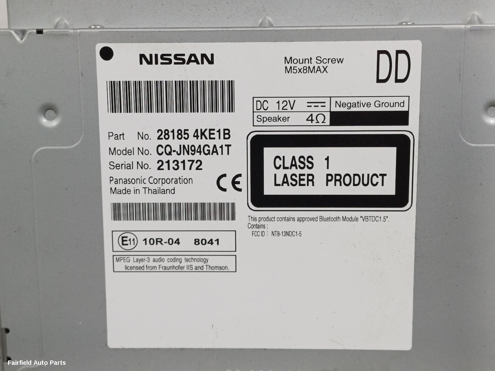 2015-2020 Nissan Navara Radio Cd Dvd Sat Tv