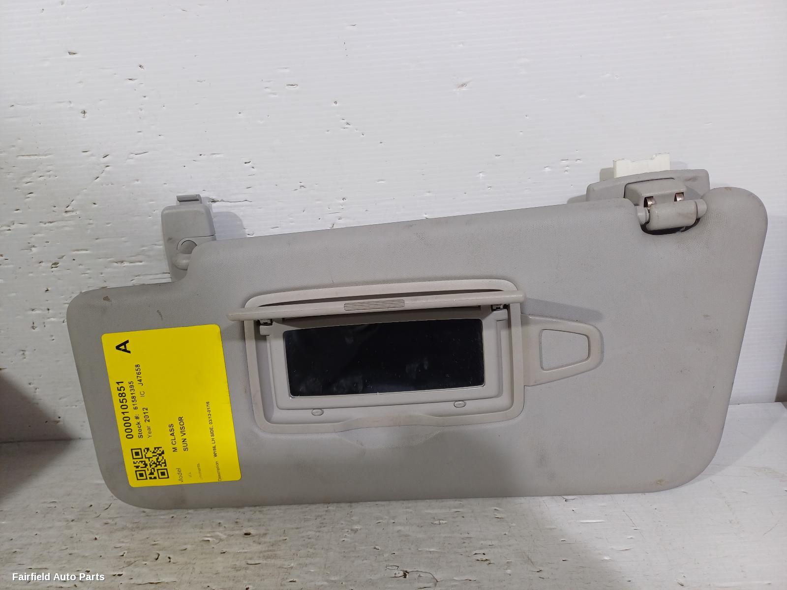 2012-2016 Mercedes M Class Sunvisor