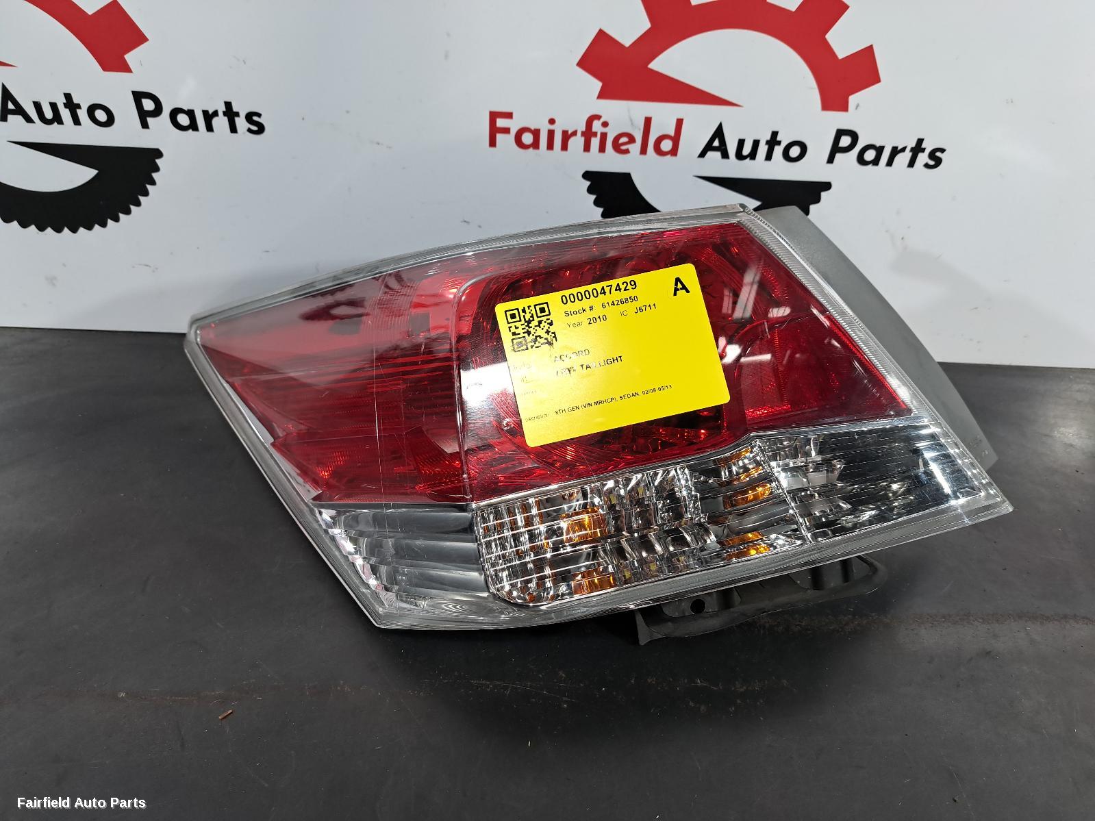 2010 Honda Accord Left Taillight