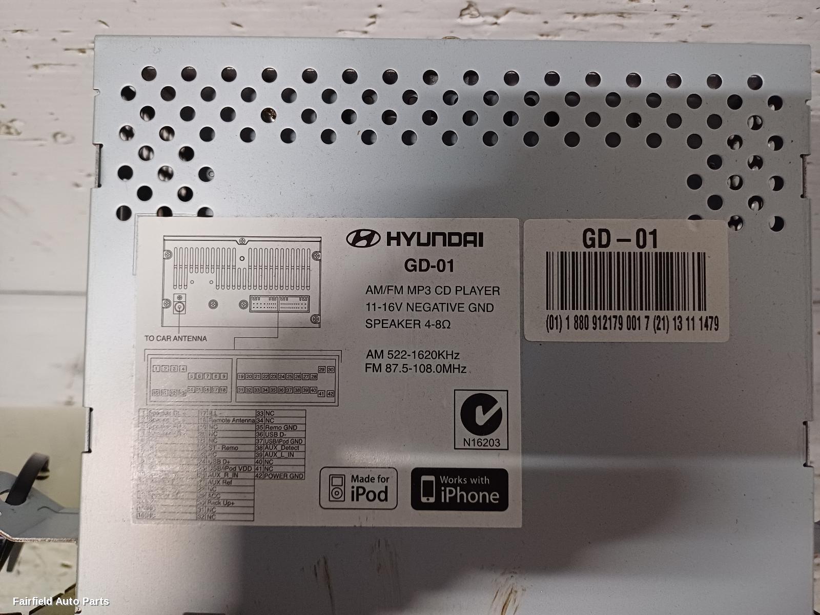 2012-2015 Hyundai I30 Radio Cd Dvd Sat Tv