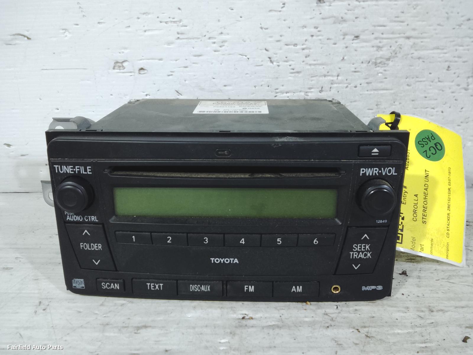 2007-2013 Toyota Corolla Radio Cd Dvd Sat Tv