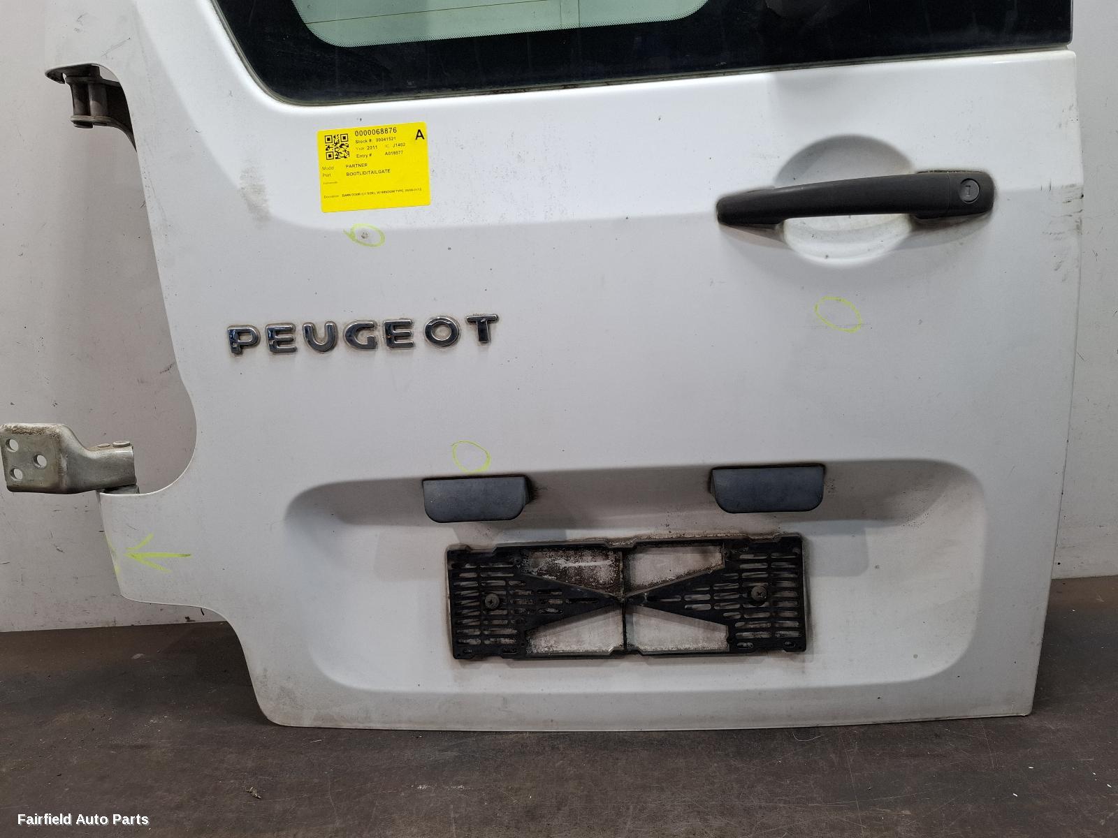 2008-2015 Peugeot Partner Bootlid Tailgate