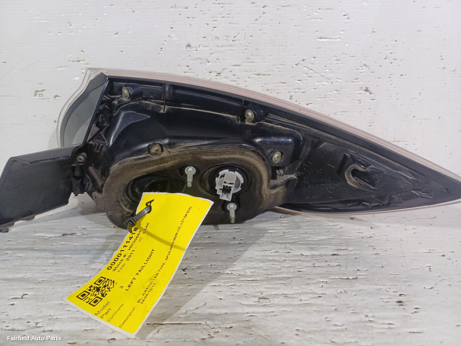 2009-2013 Mazda 3 Left Taillight
