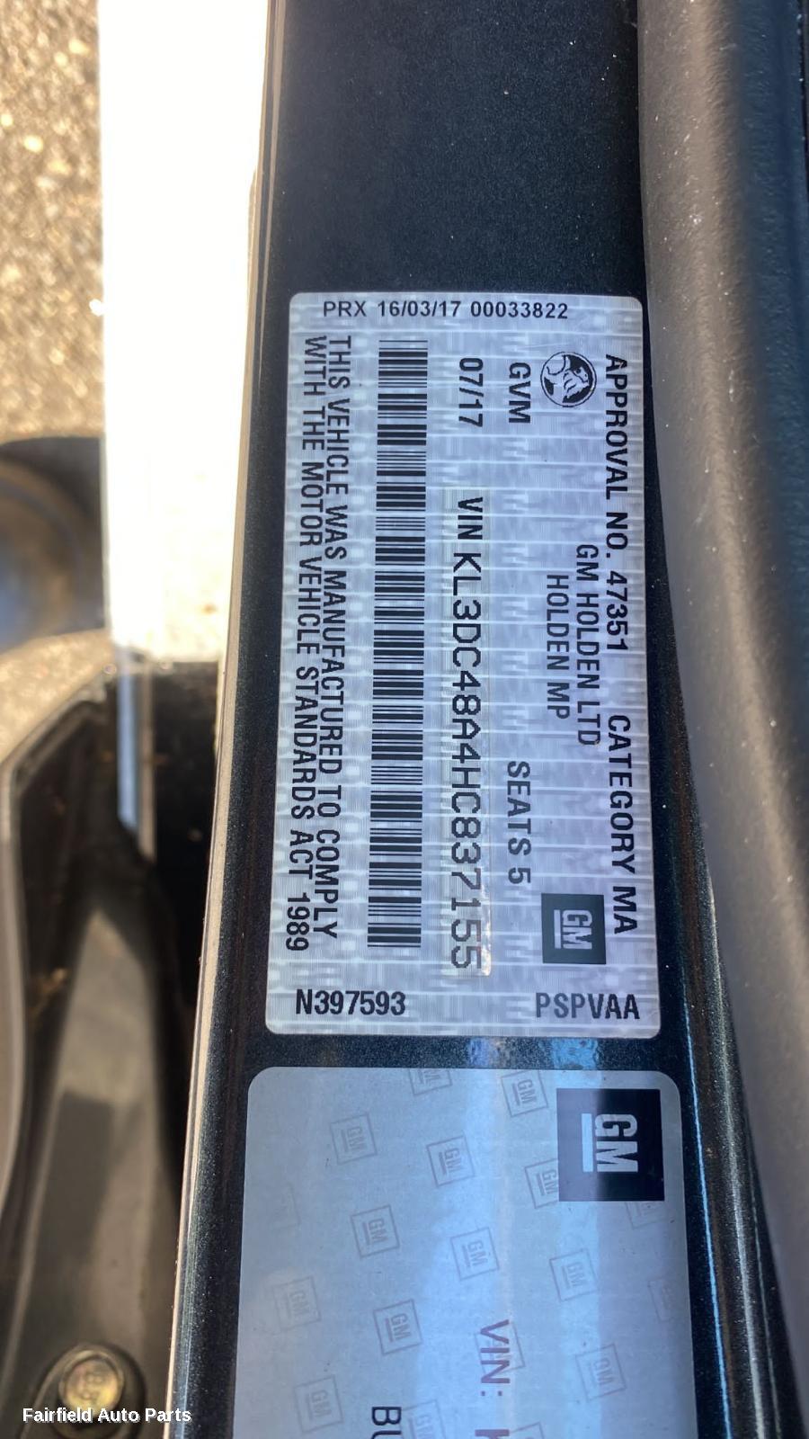 2017 Holden Spark Instrument Cluster